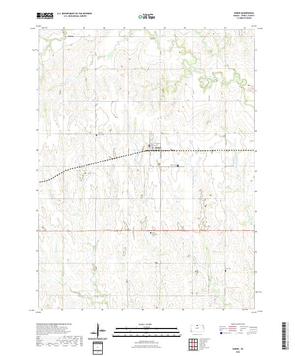 Esbon, KS — USGS 7.5-minute topo (2022)