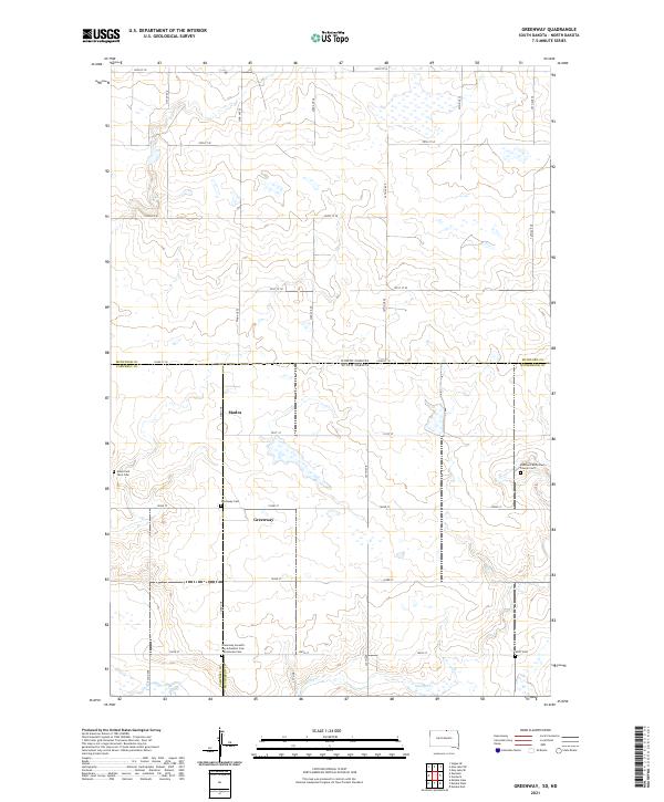 Greenway, SD-ND — USGS 7.5-minute topo (2021)