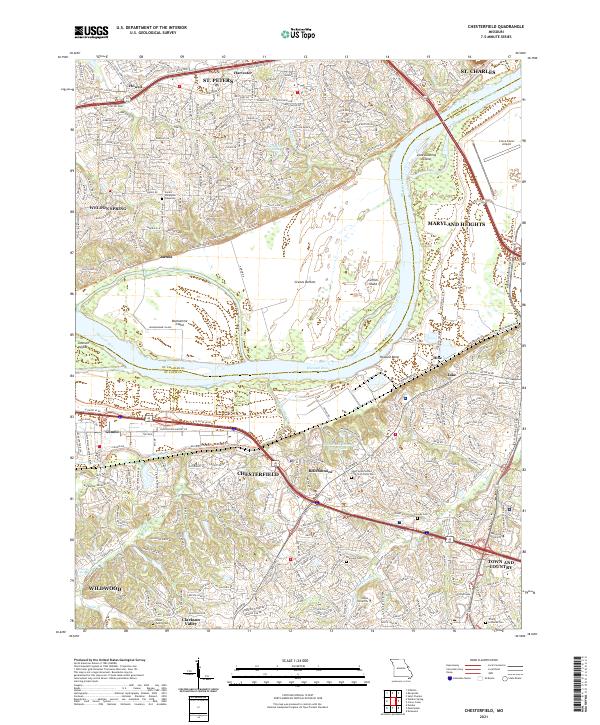 Chesterfield, MO — USGS 7.5-minute topo (2021)