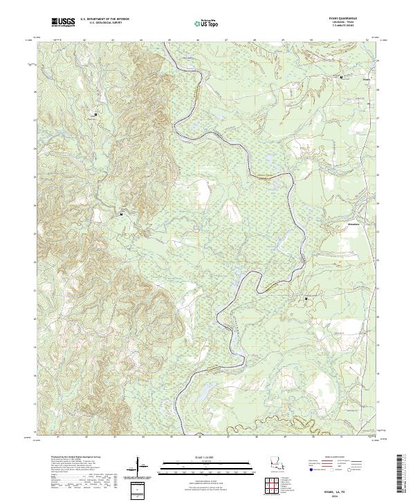 Evans, LA-TX — USGS 7.5-minute topo (2024)
