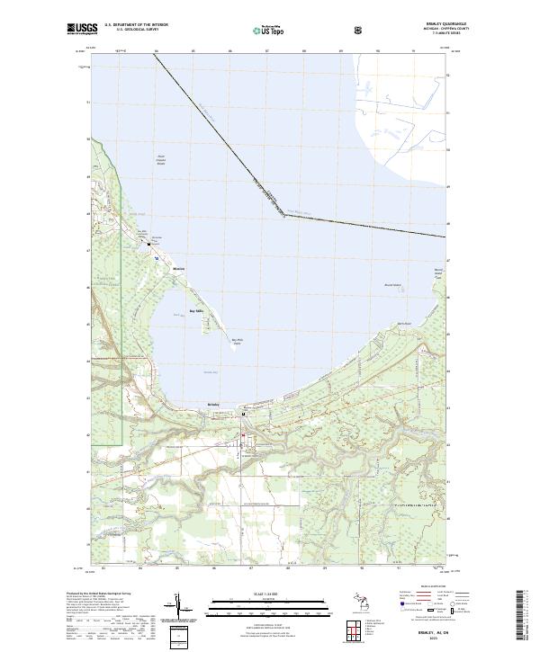 Brimley, MI-ON — USGS 7.5-minute topo (2023)