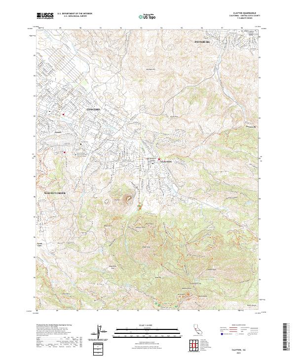 Clayton, CA — USGS 7.5-minute topo (2021)
