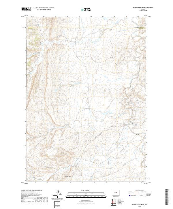 Broken Horn Creek, WY — USGS 7.5-minute topo (2021)