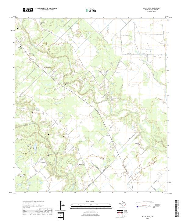 Mount Olive, TX — USGS 7.5-minute topo (2022)
