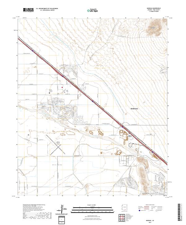 Marana, AZ — USGS 7.5-minute topo (2021)