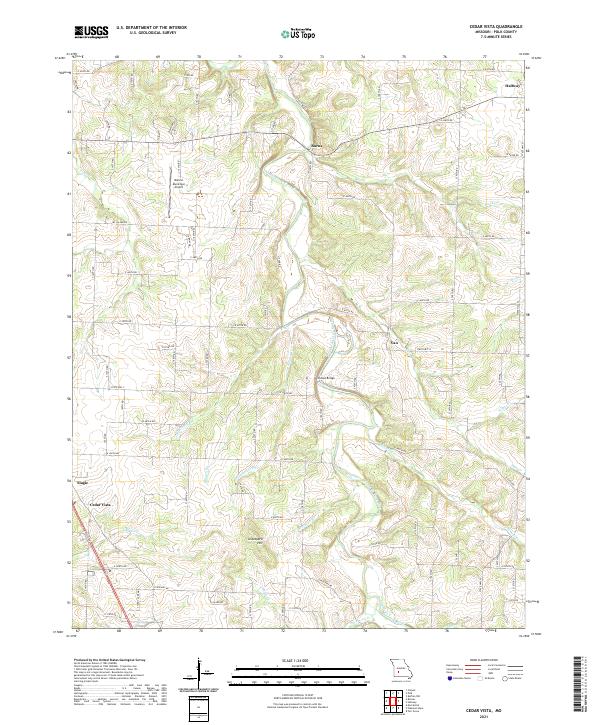Cedar Vista, MO — USGS 7.5-minute topo (2021)