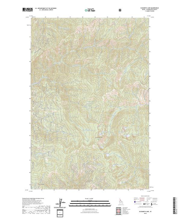 Elizabeth Lake, ID — USGS 7.5-minute topo (2024)