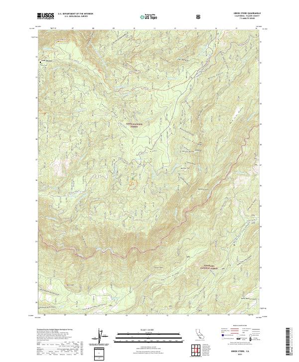 Greek Store, CA — USGS 7.5-minute topo (2021)