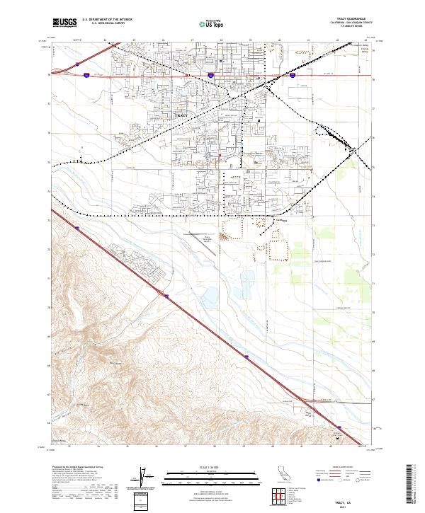 Tracy, CA — USGS 7.5-minute topo (2021)