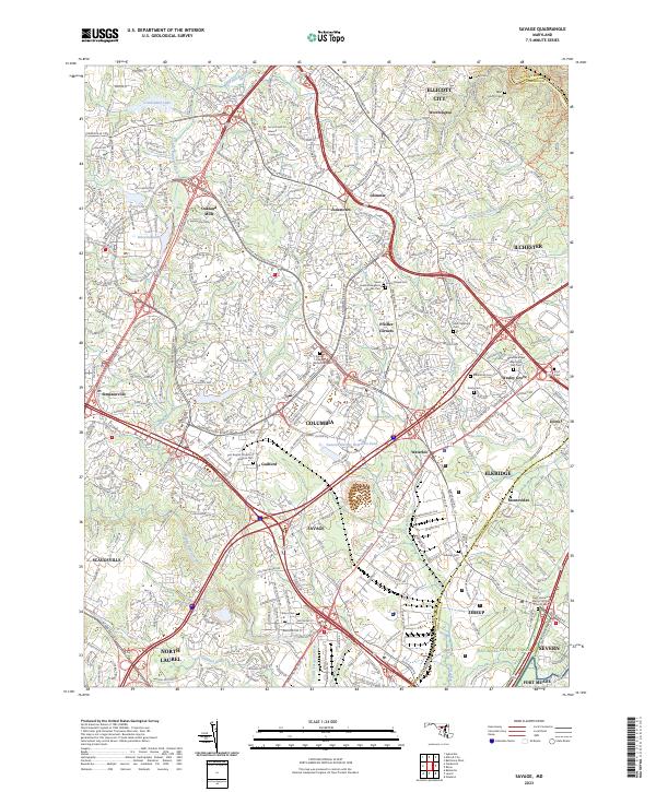 Savage, MD — USGS 7.5-minute topo (2023)
