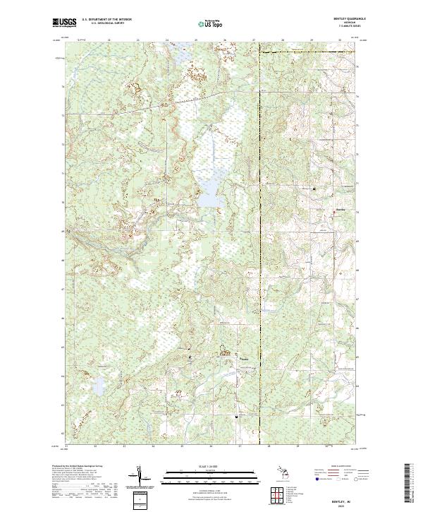 Bentley, MI — USGS 7.5-minute topo (2023)