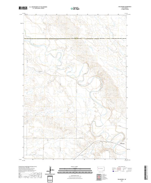 Volunteer, SD — USGS 7.5-minute topo (2021)