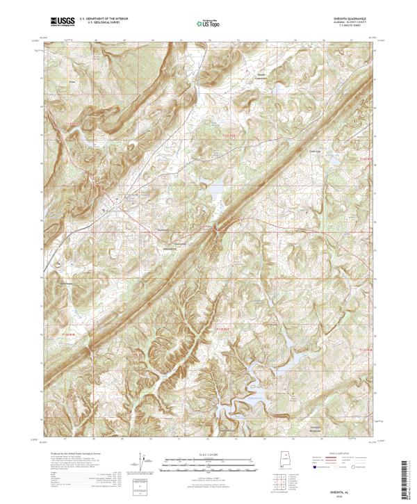 Oneonta, AL — USGS 7.5-minute topo (2026)