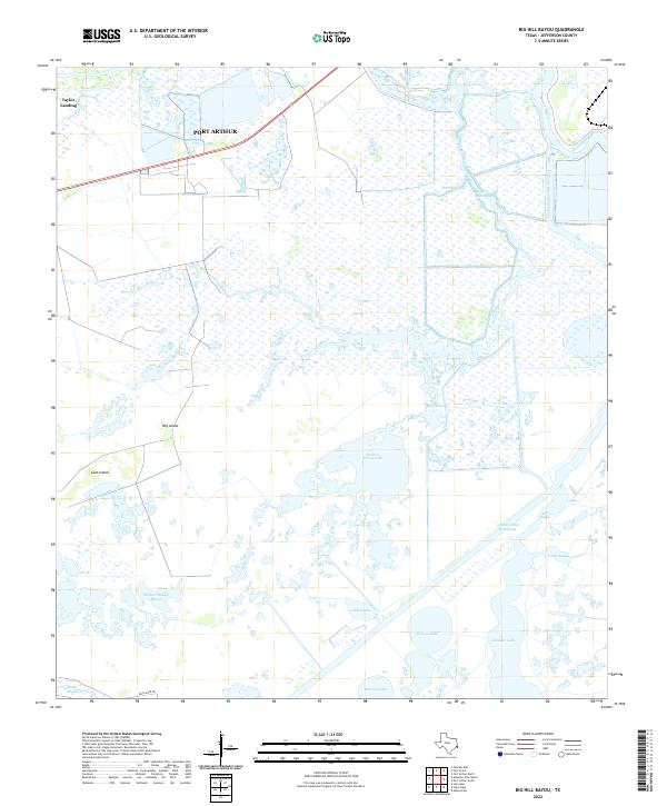 Big Hill Bayou, TX — USGS 7.5-minute topo (2022)