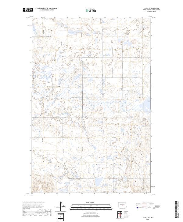Tuttle SW, ND — USGS 7.5-minute topo (2024)