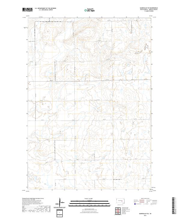 Gannvalley SE, SD — USGS 7.5-minute topo (2021)