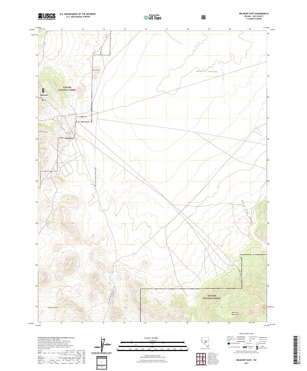 Belmont East, NV — USGS 7.5-minute topo (2021)