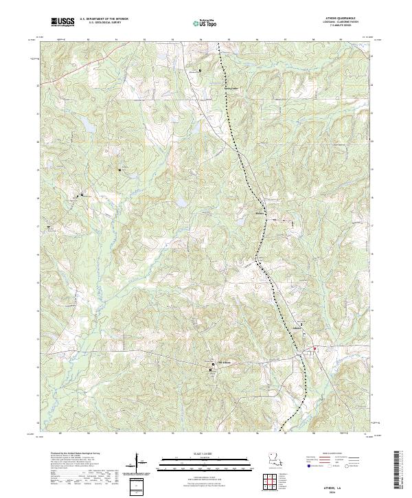 Athens, LA — USGS 7.5-minute topo (2024)