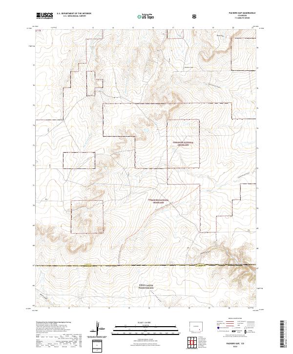 Packers Gap, CO — USGS 7.5-minute topo (2022)