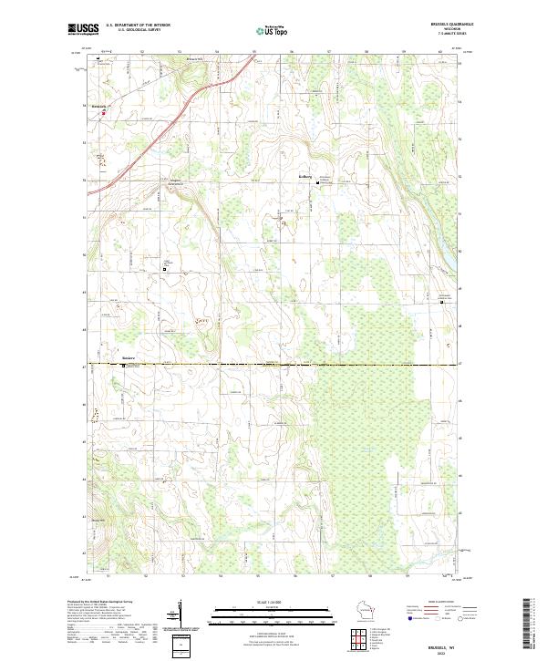 Brussels, WI — USGS 7.5-minute topo (2022)