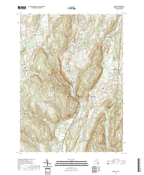 Amenia, NY-CT — USGS 7.5-minute topo (2023)