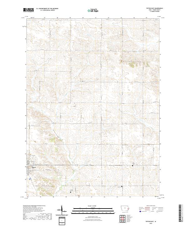 Tipton East, IA — USGS 7.5-minute topo (2022)