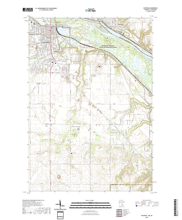 Hastings, MN-WI — USGS 7.5-minute topo (2022)