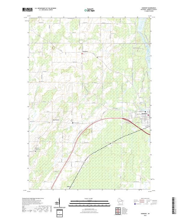 Harmony, WI — USGS 7.5-minute topo (2022)