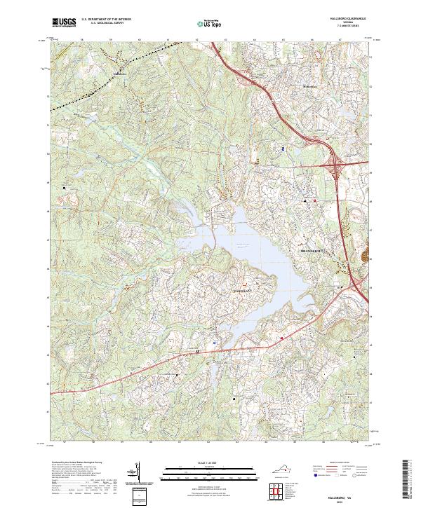 Hallsboro, VA — USGS 7.5-minute topo (2022)