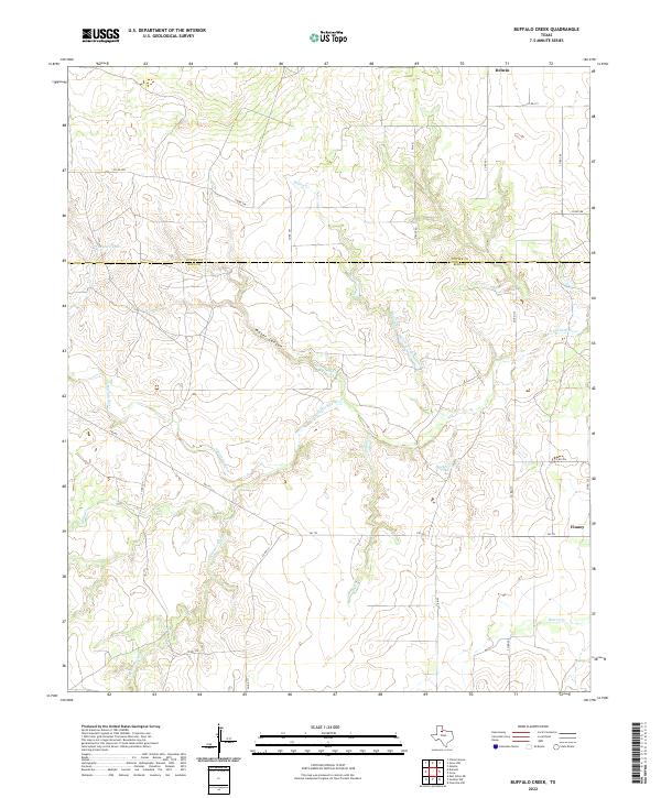 Buffalo Creek, TX — USGS 7.5-minute topo (2022)