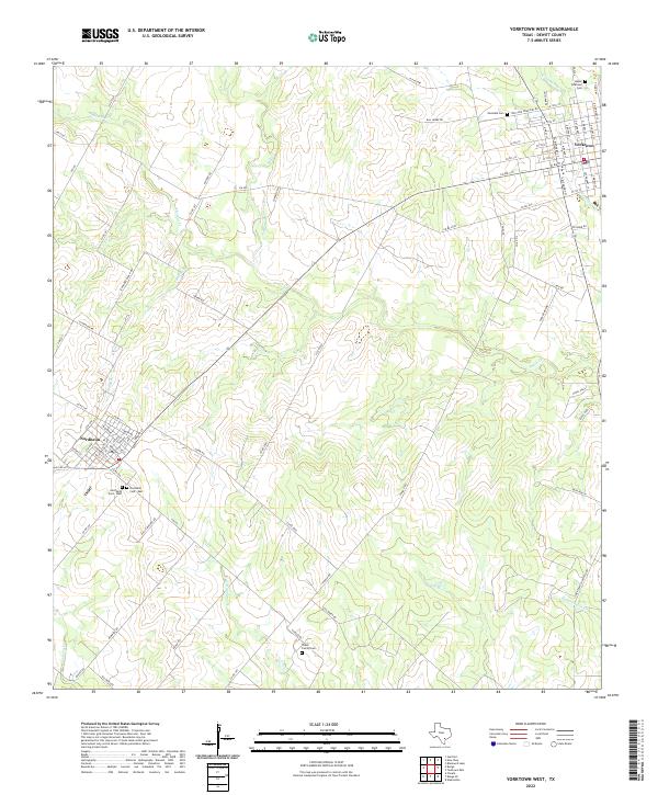 Yorktown West, TX — USGS 7.5-minute topo (2022)