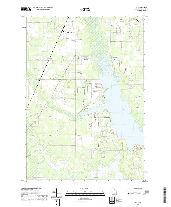Kelly, WI — USGS 7.5-minute topo (2022)