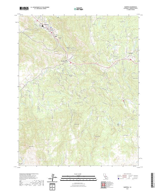 Mariposa, CA — USGS 7.5-minute topo (2021)