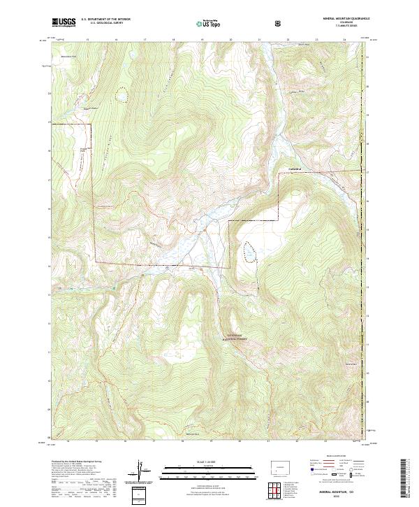 Mineral Mountain, CO — USGS 7.5-minute topo (2022)