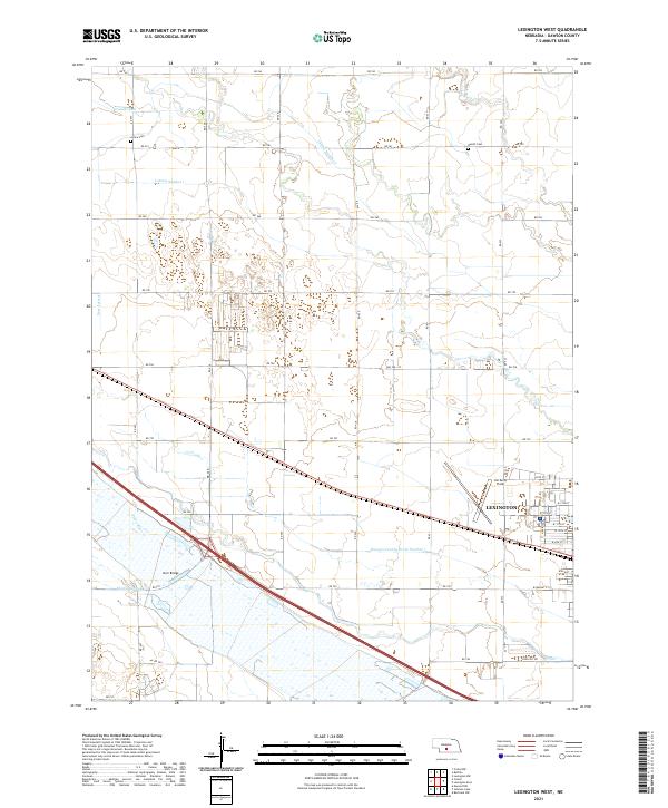 Lexington West, NE — USGS 7.5-minute topo (2021)
