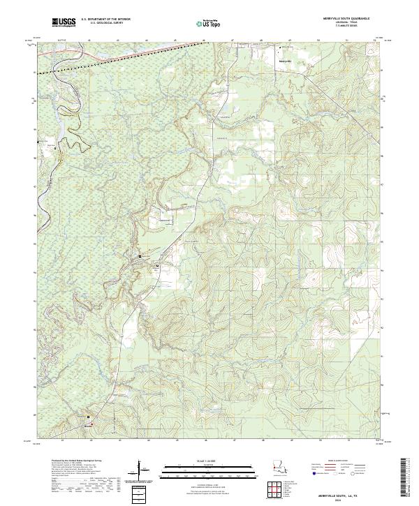 Merryville South, LA-TX — USGS 7.5-minute topo (2024)