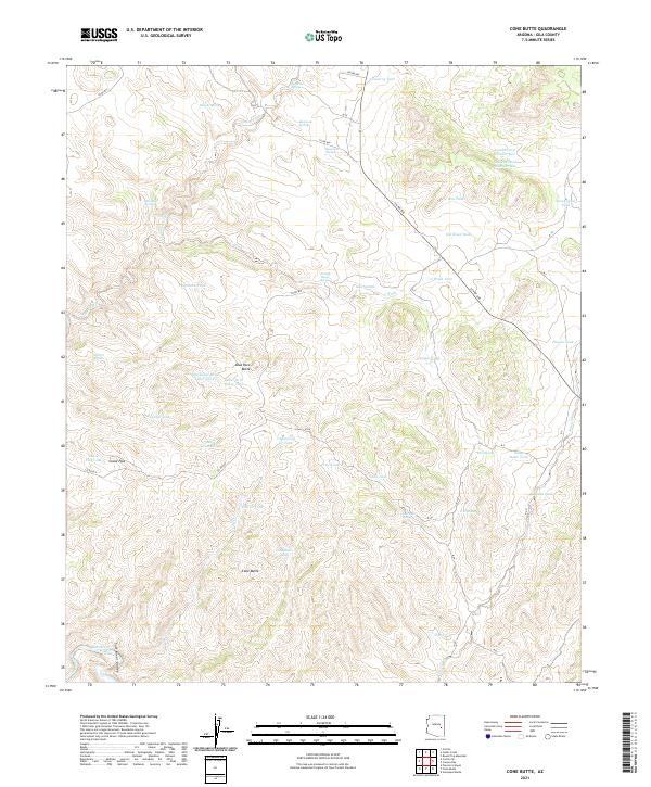 Cone Butte, AZ — USGS 7.5-minute topo (2021)
