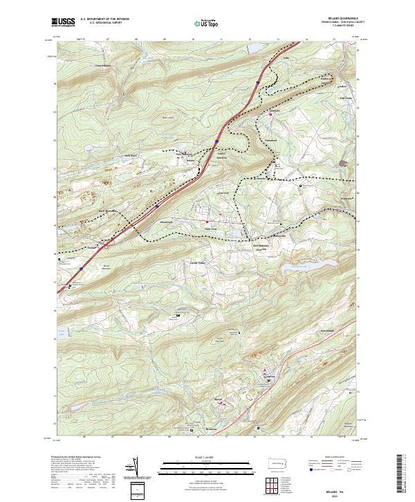 Delano, PA — USGS 7.5-minute topo (2023)