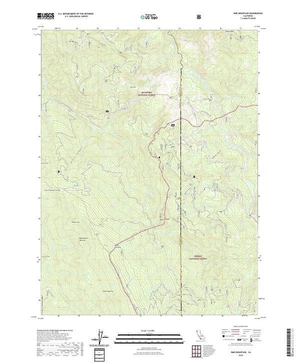 Sims Mountain, CA — USGS 7.5-minute topo (2022)