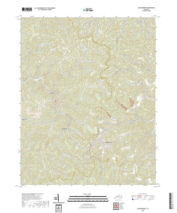 Leatherwood, KY — USGS 7.5-minute topo (2022)