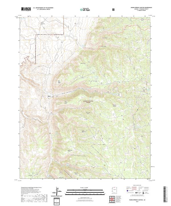 Warm Springs Canyon, AZ — USGS 7.5-minute topo (2021)