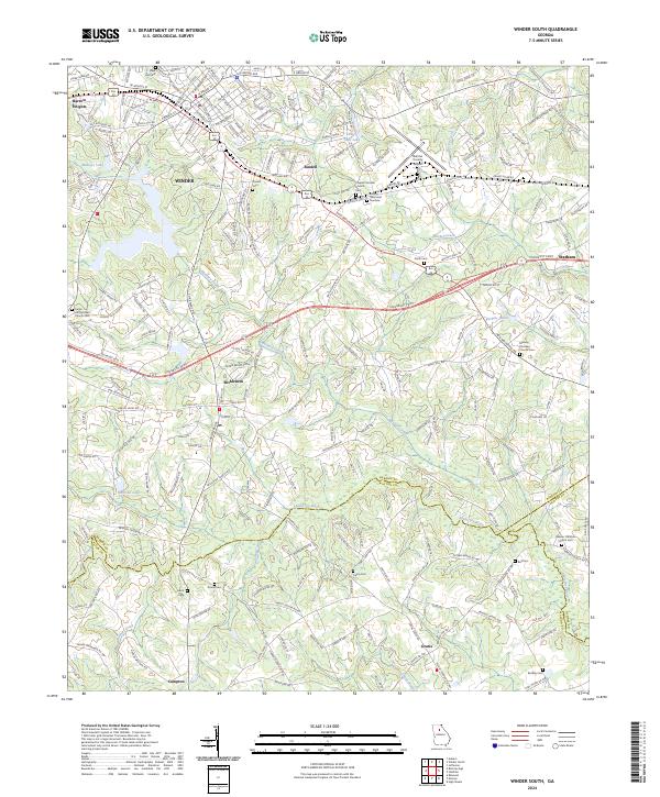 Winder South, GA — USGS 7.5-minute topo (2024)
