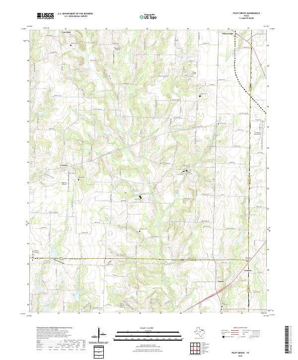 Pilot Grove, TX — USGS 7.5-minute topo (2022)