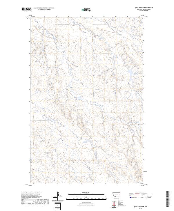 Quick Reservoir, MT — USGS 7.5-minute topo (2024)