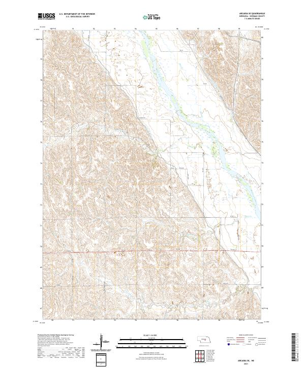 Arcadia SE, NE — USGS 7.5-minute topo (2021)
