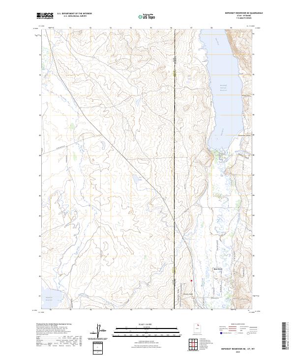 Neponset Reservoir NE, UT-WY — USGS 7.5-minute topo (2023)