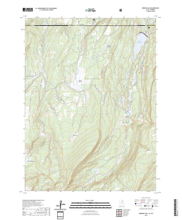 Bridger Lake, UT-WY — USGS 7.5-minute topo (2023)