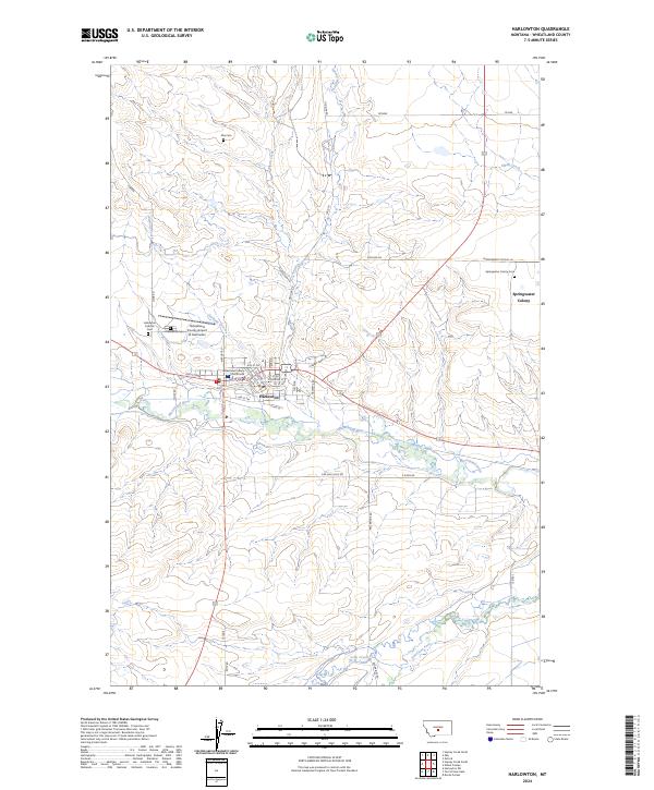 Harlowton, MT — USGS 7.5-minute topo (2024)