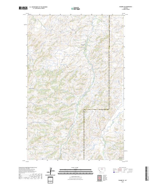 Shambo SE, MT — USGS 7.5-minute topo (2024)