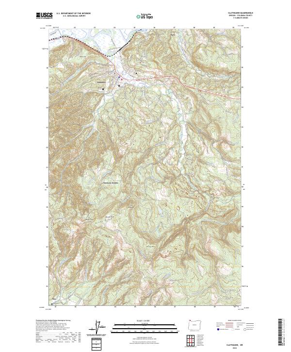 Clatskanie, OR — USGS 7.5-minute topo (2024)